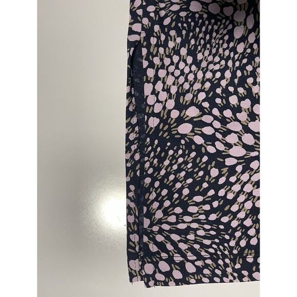 BCBG Paris Women's‎ Wrap V-Neck Dress Ruching Knee-Length Navy Lavender Floral M - Picture 9 of 9